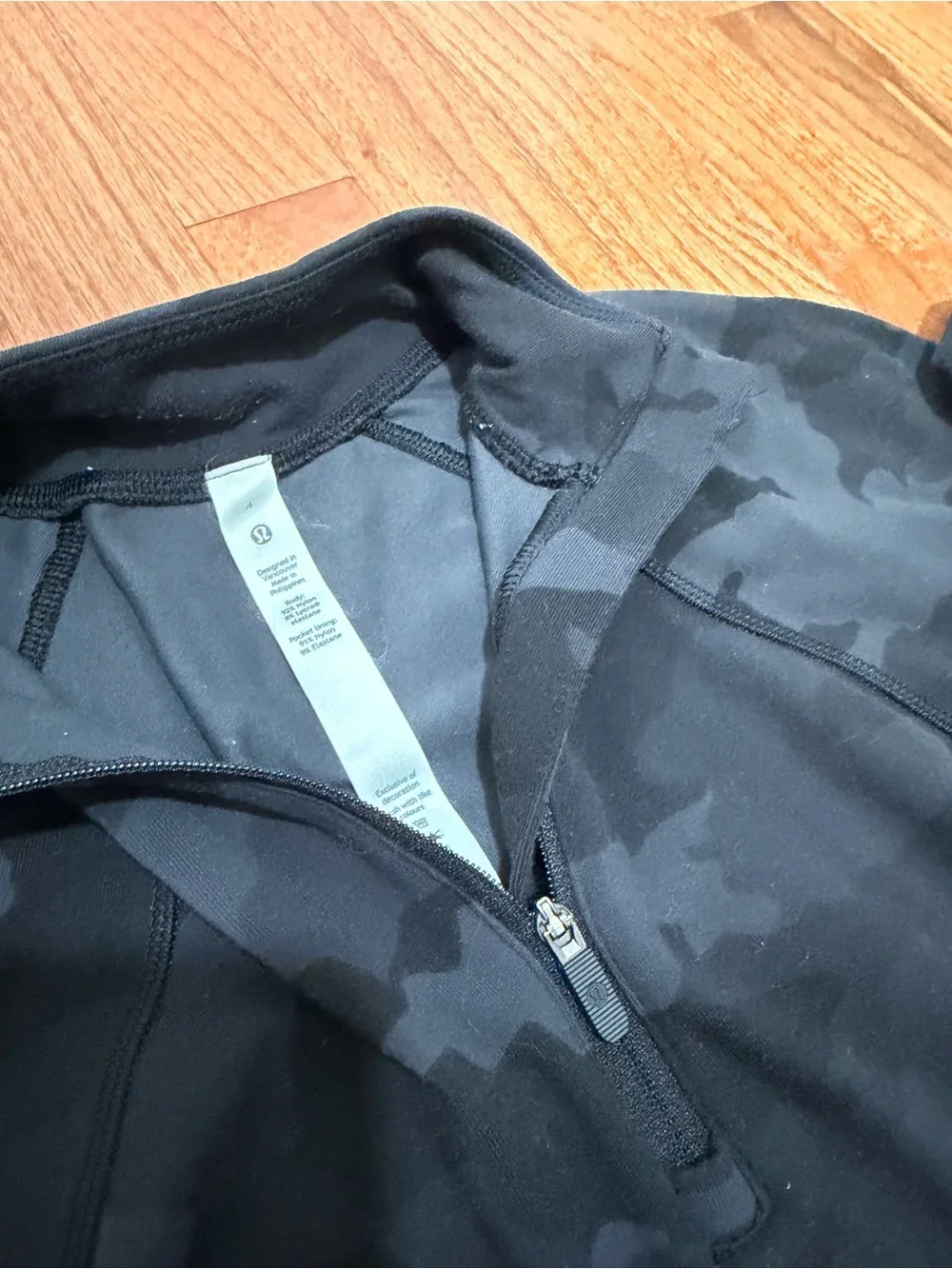 Women's Lululemon Black Camo Quarter-Zip Pullover